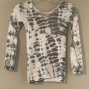 AMB light weight stretchy T in XS.  Grey and white